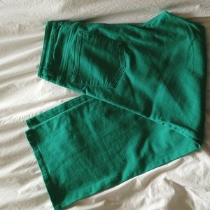 Green high waisted, wide leg pants